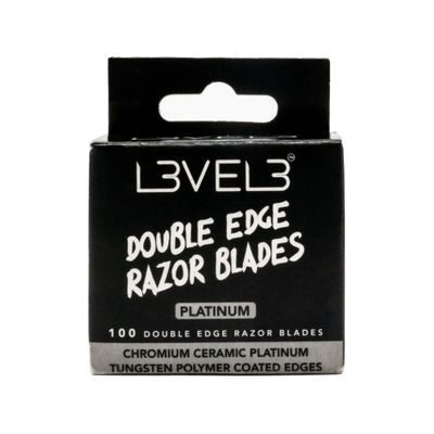 L3 Double Edge Razor Blades - Platinum Coated, Razor Blades for the Close Shave - Double Edged Safety Razors - 100 Count