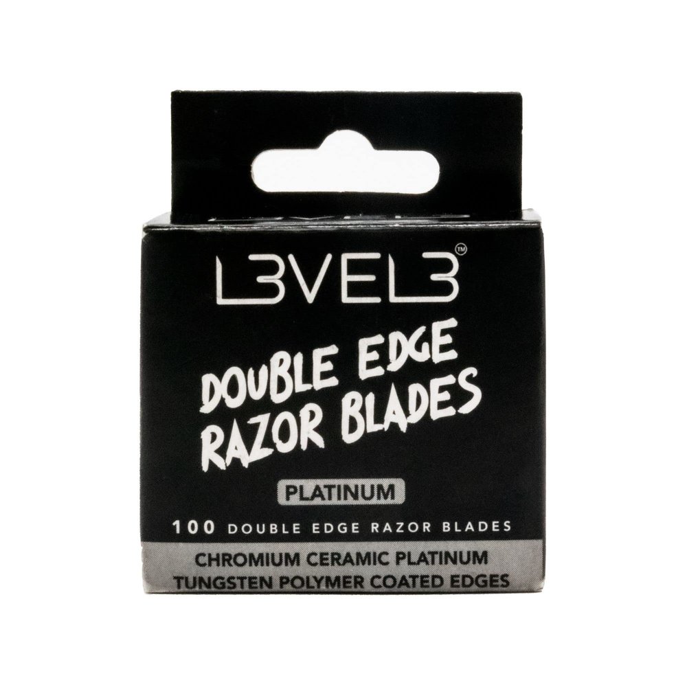 L3 Double Edge Razor Blades - Platinum Coated, Razor Blades for the Close Shave - Double Edged Safety Razors - 100 Count