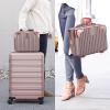 BSTKEY Portable Hard Shell Cosmetic Travel Case, Small Travel Hand Luggage with Elastic Band, Mini ABS Carrying Makeup Case Suitcase, Rose Gold view 3