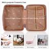 BSTKEY Portable Hard Shell Cosmetic Travel Case, Small Travel Hand Luggage with Elastic Band, Mini ABS Carrying Makeup Case Suitcase, Rose Gold view 4