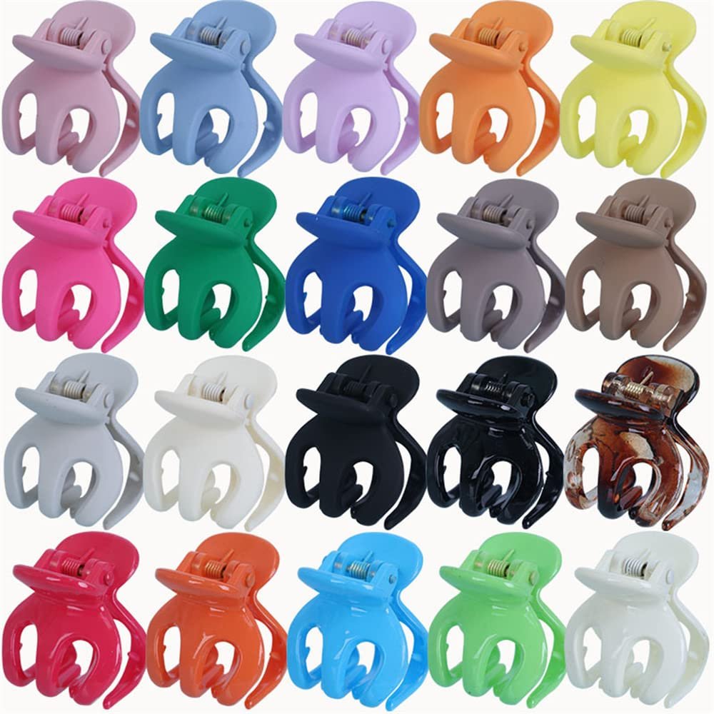20 Pack 3cm Plastic Mini Hair Clip for Women Girls Thin Hair Claw Clips Barrette Clamp Headwear Hair Styling