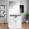 BarberPub Backwash Shampoo Bowl Sink Chair Station with Mirror Salon Styling Cabinet Spa Equipment 3130 (White) view 2