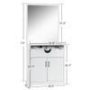 BarberPub Backwash Shampoo Bowl Sink Chair Station with Mirror Salon Styling Cabinet Spa Equipment 3130 (White) view 3