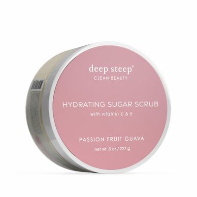 Deep Steep Sugar Scrub, Passion Fruit Guava, 8 oz  Exfoliating Body Scrub with Organic Coconut Oil, Shea Butter & Argan Oil  Vegan, Clean Beauty, Smooth, Soft & Nourished Skin