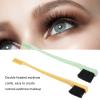 2 Pack Eyebrow Brush Wheatgrass Unique Dual Head Makeup Eyelash Eyebrow Brush Grooming Tool Portable Spool Brush Eyelash Extension (Green+Yellow) view 2