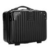 BSTKEY Portable Hard Shell Cosmetic Travel Case, Small Travel Hand Luggage with Elastic Band, Mini ABS Carrying Makeup Case Suitcase, Black view 1