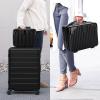 BSTKEY Portable Hard Shell Cosmetic Travel Case, Small Travel Hand Luggage with Elastic Band, Mini ABS Carrying Makeup Case Suitcase, Black view 2
