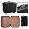 BSTKEY Portable Hard Shell Cosmetic Travel Case, Small Travel Hand Luggage with Elastic Band, Mini ABS Carrying Makeup Case Suitcase, Black view 3