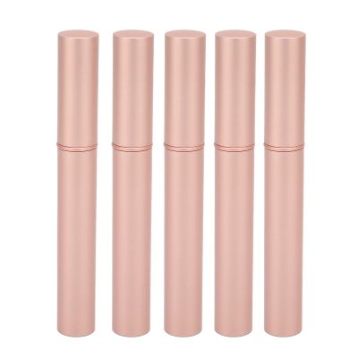 5PCS Empty Mascara Tube with Eyelash Wand, 4ml Metal Shell Eyelash Cream Container Bottle with Rubber Plug for DIY Cosmetics, Rose Gold
