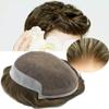 Hairpieces For Men Lace Front Toupee Bleached Knots Natural Hairline Human Hair Toupee For Men Black Brown Blonde Gray Colors Men Hair Units Swiss Lace Hair Replacement System US Stock. (7X9"-100% Light to medium Density, 17# Dark Ash Blonde) view 1