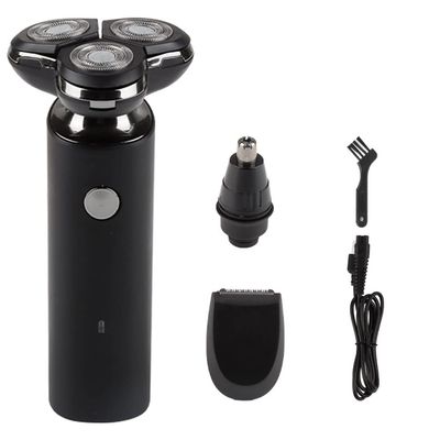 Head Shavers for Bald Men, 3 in 1 Men's Electric Shaver Waterproof Floating Razor Portable Fast Charging Beard Trimmer Nose Hair Trimmer Wet and Dry Use (Color : Black 3 in 1)