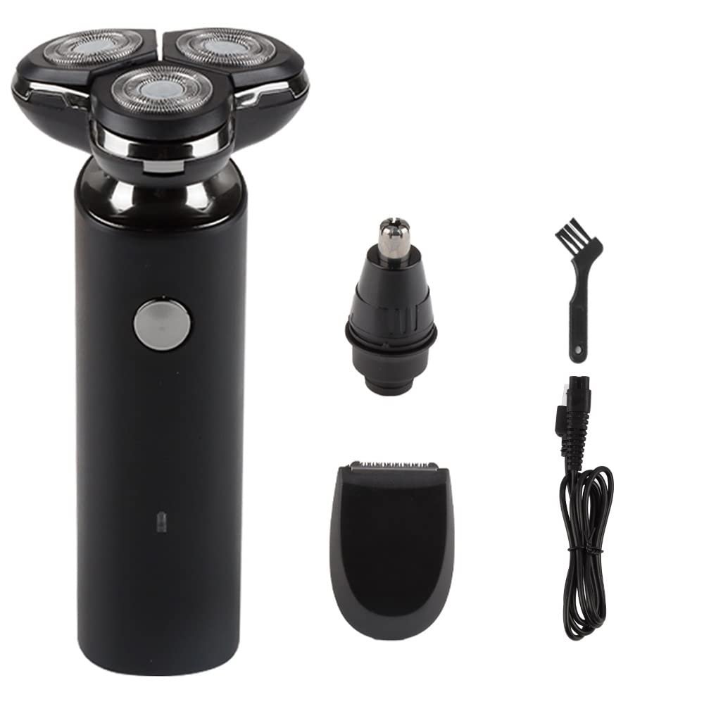 Head Shavers for Bald Men, 3 in 1 Men's Electric Shaver Waterproof Floating Razor Portable Fast Charging Beard Trimmer Nose Hair Trimmer Wet and Dry Use (Color : Black 3 in 1)
