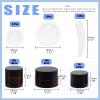 Glarks 40Pcs 5g 10g 20g Amber Glass Jars Round Containers with Black Lids and 10pcs Plastic Spatulas Kit for Makeup, Cream, Lotion, Sugar Scrubs, Eye Shadow, Slime, Paint, Jewelry view 2