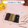150 Pcs 3 Color in Box Hair Pins for Women - 2.4'' Large Bobby Pins for Hair - Happi Mangala Black Brown Blonde Hairpin view 3