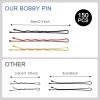 150 Pcs 3 Color in Box Hair Pins for Women - 2.4'' Large Bobby Pins for Hair - Happi Mangala Black Brown Blonde Hairpin view 4