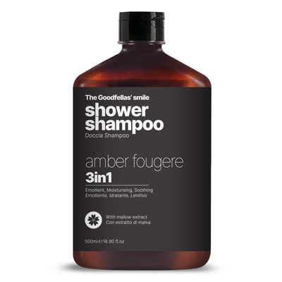 The Goodfellas' smile, AMBER FOUGERE (Lavender & Sandalwood), Luxury 3 in 1 Body Wash And Hair Shampoo for Men, 17 Fluid Oz. - Made in Italy