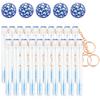 Mekupeu 20 Pcs Mascara Wand Tube Set Diamond Key Chain Tube Empty Mascara Brushes & Eyelash Spoolies Brush Makeup Tool Applicator (Deep blue) view 1