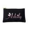 BOELRY Personalized Travel Makeup Bag, Canvas Cosmetic Zipper Pouch Bridesmaid Proposal Gift, Customized Bride Toilery Organizer Bag for Women (Black) view 2