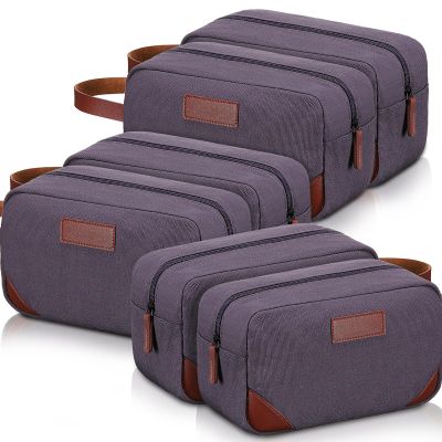 Eccliy 6 Set Groomsmen Gifts Men Toiletry Bags Men's Travel Shaving Kit Bathroom Bags Water Resistant Toiletry Case for Wedding Groomsman Proposal Gift Travel Accessories(Gray)