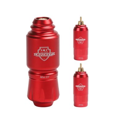 Mini Rocket Tattoo Machine Set 2Pcs Tattoo Power Supply RCA Interface Rotary Tattoo Pen Kit Makeup Eyebrows Lips Tattoo Gun,Red set 2