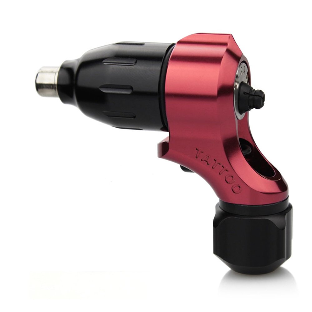 Rotary Tattoo Machine Professional Drive Tattoo Machine Swiss Motor Tattoo Gun with Stroke Caps 2.8 3.4mm 4 mm for Lining Shading,Red