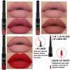 evpct 3Pcs Mauve Neutral Light Rosey Nude Blue Red Matte Liquid Lipstick and Lip Liner Stain Sets for Women, Long Lasting 24 Hours Matte Lipstick labiales matte larga duracion 24 mate originales view 2