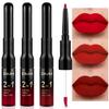 evpct 3Pcs Ruby Bright Dark Deep Red Lip Stain Lipstick with Lip Liner, Burgundy Red Matte Lip Liner and Liquid Lipstick Set for Women Long Lasting Waterproof 24, 24 Hours Lip Sitck Paint view 1