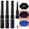 evpct 3Pcs Dark Black Purple Royal Blue Matte Lip Liner and Liquid Lipstick Lip Stain Makeup Set Smudge Proof, 24 Hours Original Long Lasting Matte Lipstick Waterproof labial mate larga duracion 24 view 1