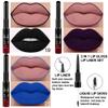 evpct 3Pcs Dark Black Purple Royal Blue Matte Lip Liner and Liquid Lipstick Lip Stain Makeup Set Smudge Proof, 24 Hours Original Long Lasting Matte Lipstick Waterproof labial mate larga duracion 24 view 2