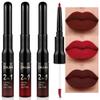 evpct 3Pcs Dark Brown Ruby Deep Red Matte Lip Liner Pencil and Liquid Lipstick Sets for Women Long Lasting Waterproof, 24 Hour Lipstick Lip Stick/Gloss Set labiales mate 24 horas originales, 02 view 1