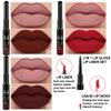 evpct 3Pcs Dark Brown Ruby Deep Red Matte Lip Liner Pencil and Liquid Lipstick Sets for Women Long Lasting Waterproof, 24 Hour Lipstick Lip Stick/Gloss Set labiales mate 24 horas originales, 02 view 2