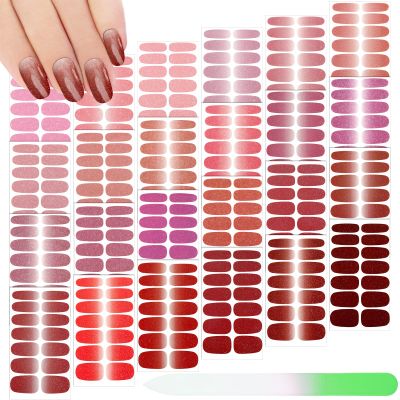 Maitys 336 Pcs 24 Sheets Full Wrap Nail Sticker Polish Strip,Glitter Style