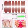Maitys 336 Pcs 24 Sheets Full Wrap Nail Sticker Polish Strip,Glitter Style view 3