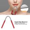 Hair Remover Stainless Steel Hair Removal Spring Women Portable Manual Hair Removal Tool Spring Threading Epilator for Upper Lip Chin Cheeks(Red) view 3