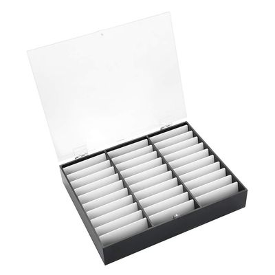 Nail Tip Box, Nail Art Decoration Container Empty Nail Tips Storage Box Fake Nail Display Case(Black)