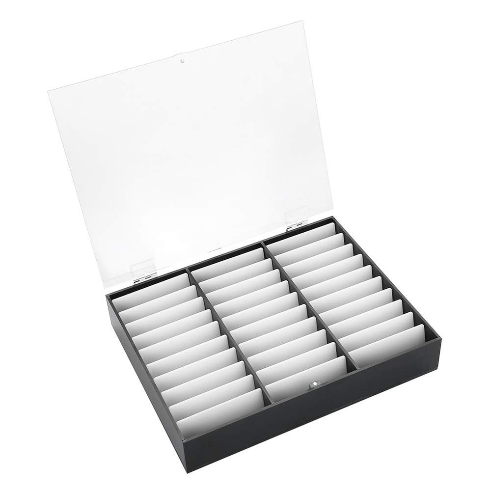 Nail Tip Box, Nail Art Decoration Container Empty Nail Tips Storage Box Fake Nail Display Case(Black)