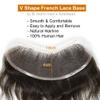 Mens Frontal Hairpiece for Receding Hairline V-Shape Men's Hairline Toupee Natural French Lace Forehead Hairline Replacement 100% Real Human Hair Topper Pieces for Men (4X18CM, 17#DARK ASH BLONDE) view 4