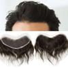 Mens Frontal Hairpiece for Receding Hairline V-Shape Men's Hairline Toupee Natural French Lace Forehead Hairline Replacement 100% Real Human Hair Topper Pieces for Men (4X18CM, 2# DARKEST BROWN) view 1