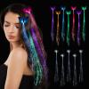 12 Pack Led Light Up Fairy Hair Accessories Braid Extension Butterfly Clips for Women Girls, Glow in the Dark Party Favors Supplies Neon Rave Accessories Wig for Festival Halloween Christmas Birthday view 1