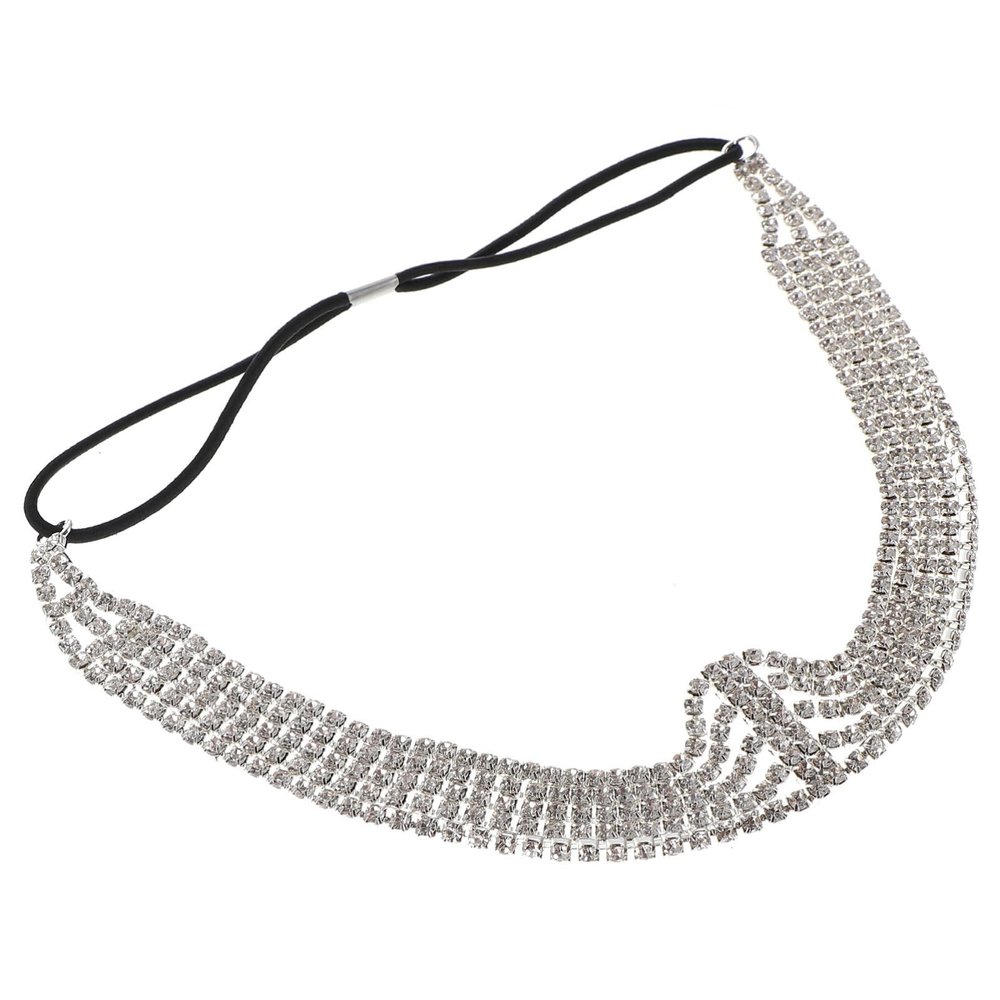 Beaupretty Rhinestone Headdress for Brides Elegant Multi Head Chain Accessory for Weddings Parties and Festivals Lightweight and Chic Hair Decor for Stunning Looks