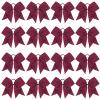 16PCS 8" Large Cheer Hair Bows Ponytail Holder Elastic Band Handmade for Cheerleading Teen Girls College Sports (Maroon, 1 Count (Pack of 16)) view 1