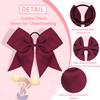 16PCS 8" Large Cheer Hair Bows Ponytail Holder Elastic Band Handmade for Cheerleading Teen Girls College Sports (Maroon, 1 Count (Pack of 16)) view 3