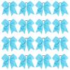 16PCS 8" Large Cheer Hair Bows Ponytail Holder Elastic Band Handmade for Cheerleading Teen Girls College Sports (Sky Blue, 1 Count (Pack of 16)) view 1