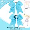 16PCS 8" Large Cheer Hair Bows Ponytail Holder Elastic Band Handmade for Cheerleading Teen Girls College Sports (Sky Blue, 1 Count (Pack of 16)) view 2