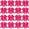16PCS 8" Large Cheer Hair Bows Ponytail Holder Elastic Band Handmade for Cheerleading Teen Girls College Sports (Dark Rose, 1 Count (Pack of 16)) view 1