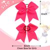 16PCS 8" Large Cheer Hair Bows Ponytail Holder Elastic Band Handmade for Cheerleading Teen Girls College Sports (Dark Rose, 1 Count (Pack of 16)) view 2
