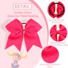 16PCS 8" Large Cheer Hair Bows Ponytail Holder Elastic Band Handmade for Cheerleading Teen Girls College Sports (Dark Rose, 1 Count (Pack of 16)) view 3