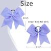 16PCS 8" Large Cheer Hair Bows Ponytail Holder Elastic Band Handmade for Cheerleading Teen Girls College Sports (16 Pcs) (Light Purple) view 2