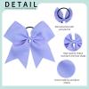 16PCS 8" Large Cheer Hair Bows Ponytail Holder Elastic Band Handmade for Cheerleading Teen Girls College Sports (16 Pcs) (Light Purple) view 3