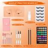3D Reusable Makeup Mannequin - Practice Face Board with Eyeshadow Palette for Makeup Artists & Beginners view 3